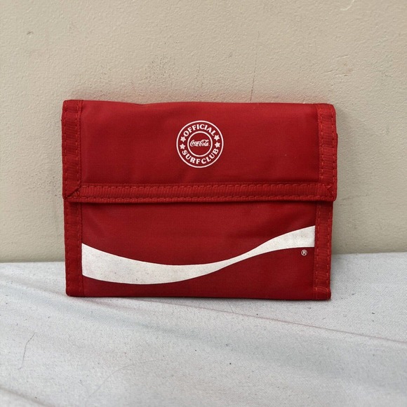 NEW Vintage Official Surf Club Coca-Cola Trifold wallet Excellent Condition Red - Picture 1 of 10